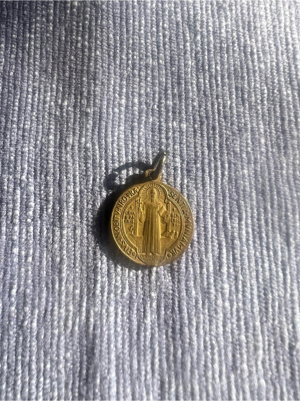 Gold St. Benedict Medal Pendant - Religious Charm
